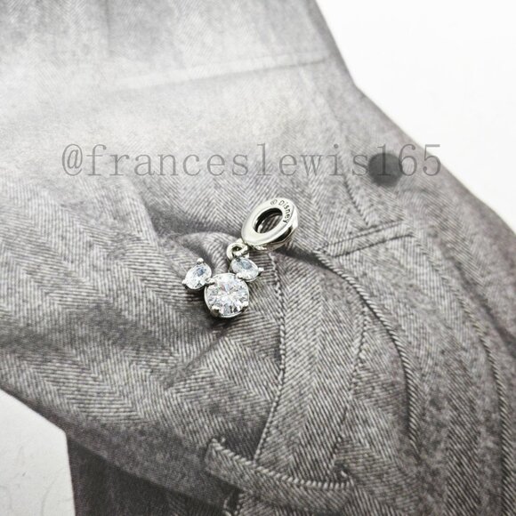 Pandora Mickey Mouse Sparkling Head Silhouette Dangle Charm - Picture 4 of 6